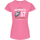 57 Year Wedding Anniversary 57th Rugby Womens Petite Cut T-Shirt Azalea