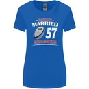 57 Year Wedding Anniversary 57th Rugby Womens Wider Cut T-Shirt Royal Blue