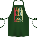57th Birthday 57 Year Old Level Up Gamming Cotton Apron 100% Organic Forest Green