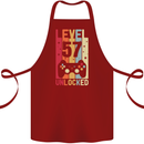 57th Birthday 57 Year Old Level Up Gamming Cotton Apron 100% Organic Maroon