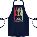 57th Birthday 57 Year Old Level Up Gamming Cotton Apron 100% Organic Navy Blue
