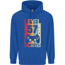 57th Birthday 57 Year Old Level Up Gamming Mens 80% Cotton Hoodie Royal Blue