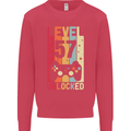 57th Birthday 57 Year Old Level Up Gamming Mens Sweatshirt Jumper Heliconia