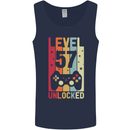 57th Birthday 57 Year Old Level Up Gamming Mens Vest Tank Top Navy Blue