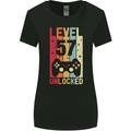 57th Birthday 57 Year Old Level Up Gamming Womens Wider Cut T-Shirt Black