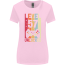 57th Birthday 57 Year Old Level Up Gamming Womens Wider Cut T-Shirt Light Pink