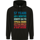 57th Birthday 57 Year Old Mens 80% Cotton Hoodie Black