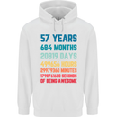 57th Birthday 57 Year Old Mens 80% Cotton Hoodie White