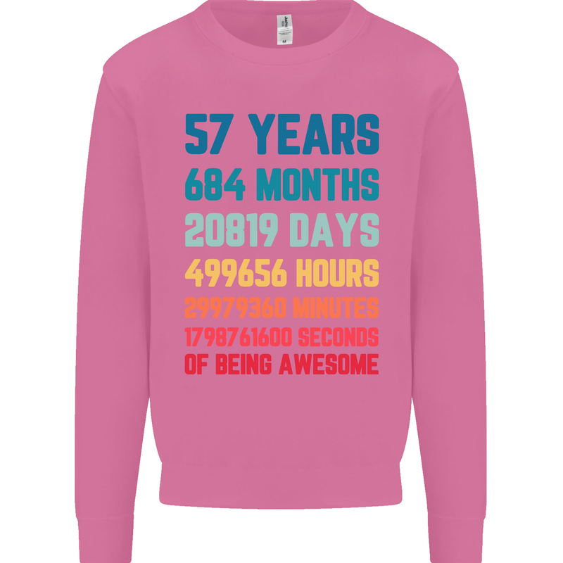 57th Birthday 57 Year Old Mens Sweatshirt Jumper Azalea