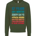 57th Birthday 57 Year Old Mens Sweatshirt Jumper Forest Green