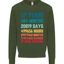 57th Birthday 57 Year Old Mens Sweatshirt Jumper Forest Green