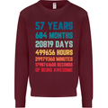 57th Birthday 57 Year Old Mens Sweatshirt Jumper Maroon