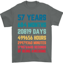 57th Birthday 57 Year Old Mens T-Shirt 100% Cotton Charcoal
