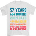 57th Birthday 57 Year Old Mens T-Shirt 100% Cotton White