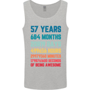 57th Birthday 57 Year Old Mens Vest Tank Top Sports Grey