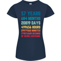 57th Birthday 57 Year Old Womens Petite Cut T-Shirt Navy Blue