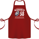 58 Year Wedding Anniversary 58th Rugby Cotton Apron 100% Organic Maroon