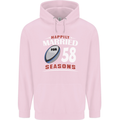 58 Year Wedding Anniversary 58th Rugby Mens 80% Cotton Hoodie Light Pink