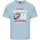 58 Year Wedding Anniversary 58th Rugby Mens Cotton T-Shirt Tee Top Light Blue