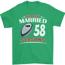 58 Year Wedding Anniversary 58th Rugby Mens T-Shirt 100% Cotton Irish Green