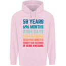 58th Birthday 58 Year Old Mens 80% Cotton Hoodie Light Pink