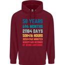 58th Birthday 58 Year Old Mens 80% Cotton Hoodie Maroon