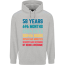 58th Birthday 58 Year Old Mens 80% Cotton Hoodie Sports Grey