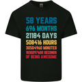 58th Birthday 58 Year Old Mens Cotton T-Shirt Tee Top Black