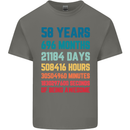 58th Birthday 58 Year Old Mens Cotton T-Shirt Tee Top Charcoal