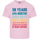 58th Birthday 58 Year Old Mens Cotton T-Shirt Tee Top Light Pink