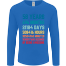 58th Birthday 58 Year Old Mens Long Sleeve T-Shirt Royal Blue