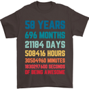 58th Birthday 58 Year Old Mens T-Shirt 100% Cotton Dark Chocolate