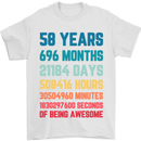 58th Birthday 58 Year Old Mens T-Shirt 100% Cotton White