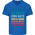58th Birthday 58 Year Old Mens V-Neck Cotton T-Shirt Royal Blue