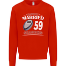 59 Year Wedding Anniversary 59th Rugby Mens Sweatshirt Jumper Bright Red