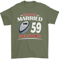 59 Year Wedding Anniversary 59th Rugby Mens T-Shirt 100% Cotton Military Green