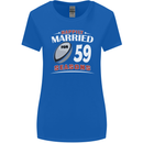 59 Year Wedding Anniversary 59th Rugby Womens Wider Cut T-Shirt Royal Blue