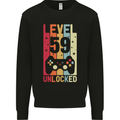 59th Birthday 59 Year Old Level Up Gamming Mens Sweatshirt Jumper Black