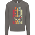59th Birthday 59 Year Old Level Up Gamming Mens Sweatshirt Jumper Charcoal