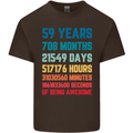 59th Birthday 59 Year Old Mens Cotton T-Shirt Tee Top Dark Chocolate