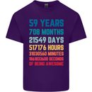 59th Birthday 59 Year Old Mens Cotton T-Shirt Tee Top Purple