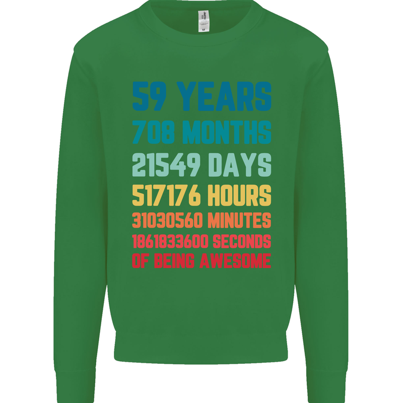 59th Birthday 59 Year Old Mens Sweatshirt Jumper Irish Green