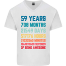 59th Birthday 59 Year Old Mens V-Neck Cotton T-Shirt White