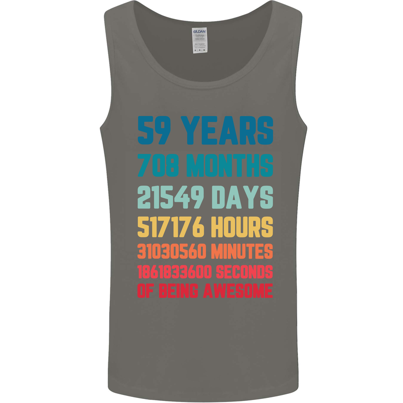 59th Birthday 59 Year Old Mens Vest Tank Top Charcoal
