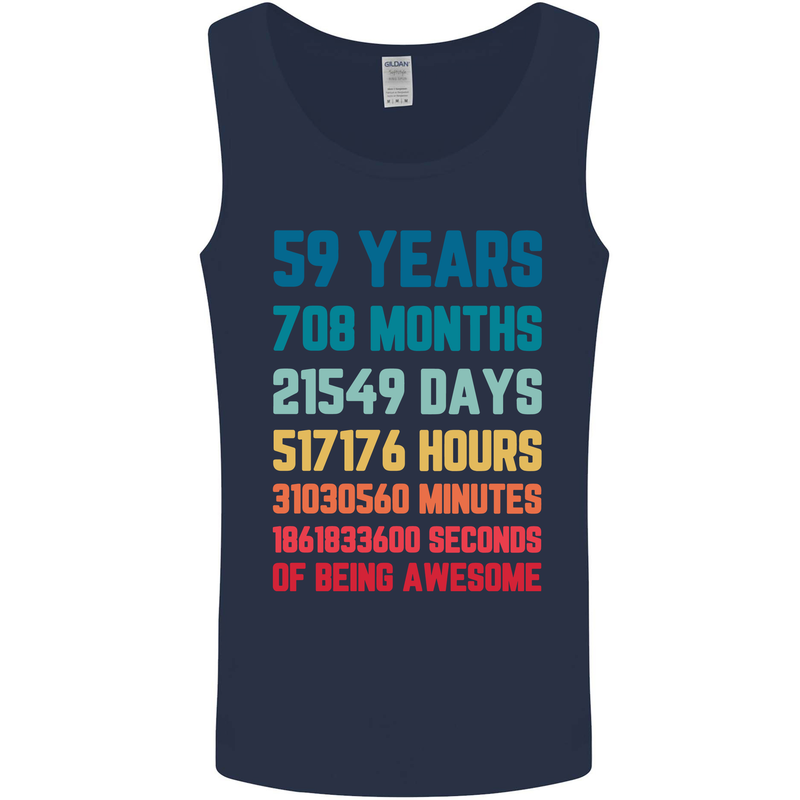 59th Birthday 59 Year Old Mens Vest Tank Top Navy Blue