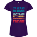 59th Birthday 59 Year Old Womens Petite Cut T-Shirt Purple
