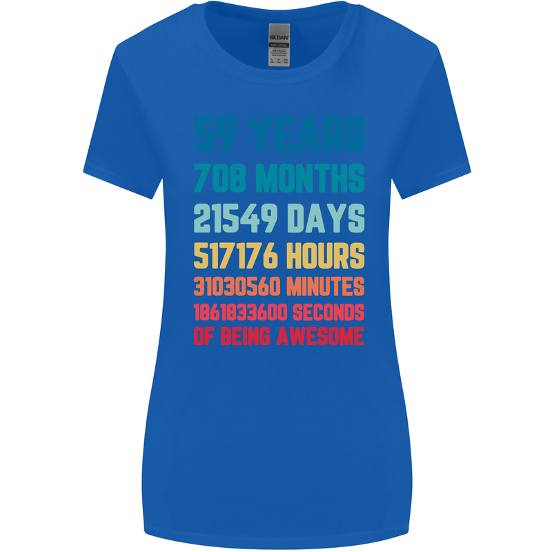 59th Birthday 59 Year Old Womens Wider Cut T-Shirt Royal Blue