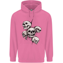 5 Skulls Demons Biker Gothic Heavy Metal Childrens Kids Hoodie Azalea