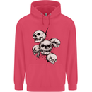 5 Skulls Demons Biker Gothic Heavy Metal Childrens Kids Hoodie Heliconia