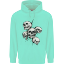 5 Skulls Demons Biker Gothic Heavy Metal Childrens Kids Hoodie Peppermint